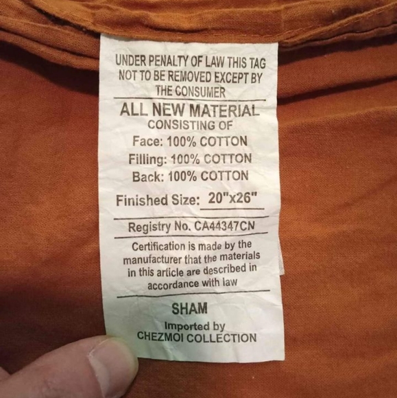 All cotton gold pillow shams - Picture 2 of 3